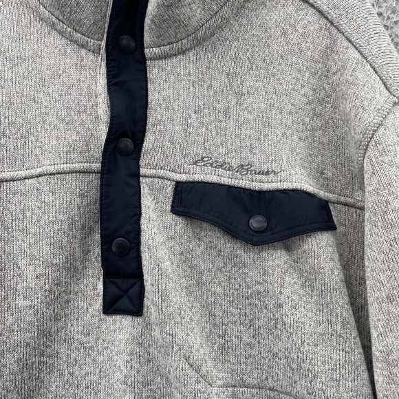Eddie Bauer Sweater Men's XL 1/4 Button Outdoor Gorpcore Preppy Performance Tech - Picture 2 of 10